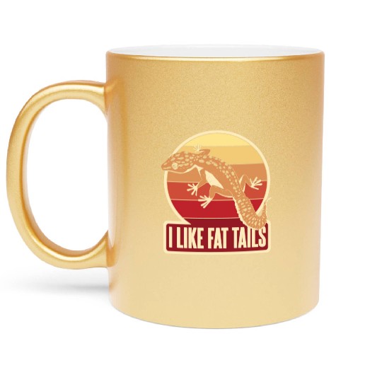 I Like Fat Tails Crested Lizard Gekkota Leopard Metallic Mugs