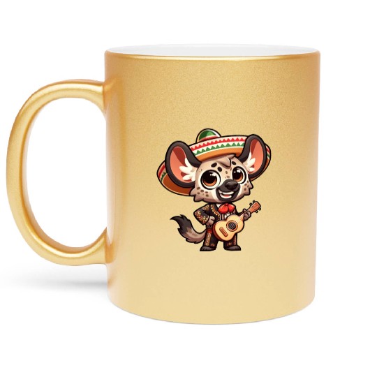 Cinco de Mayo Hyena Giraffe Mariachi Metallic Mugs