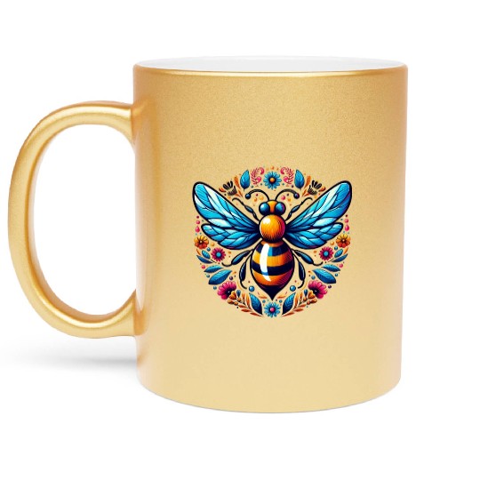 Queen Bee Jewelry Jewels Cute Beekeeping Beekeeper Metallic Mugs