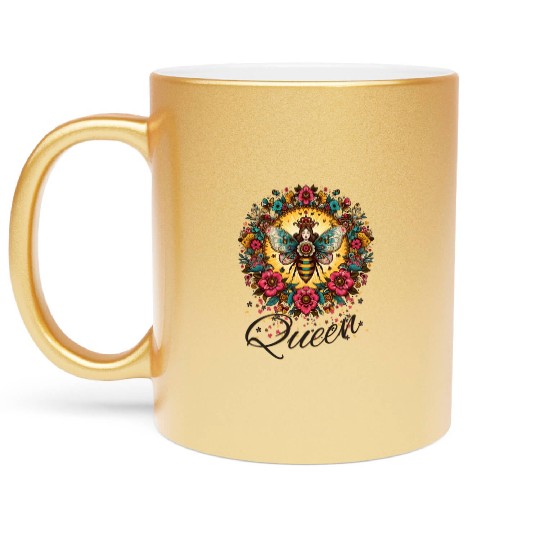 Queen Bee Jewelry Jewels Cute Beekeeping Beekeeper Metallic Mugs