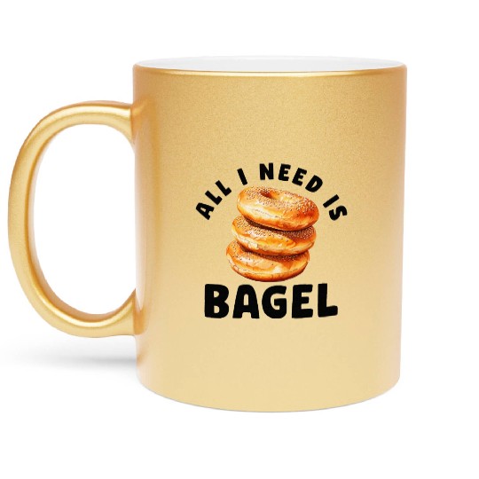Bagel Lover For Men BreakFast Jewish Food Beigel Metallic Mugs