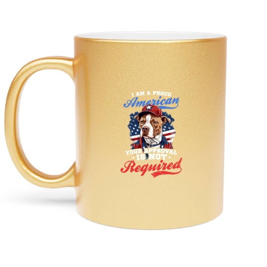 4th Of July Baseball Proud American No Aproval Metallic Mugs