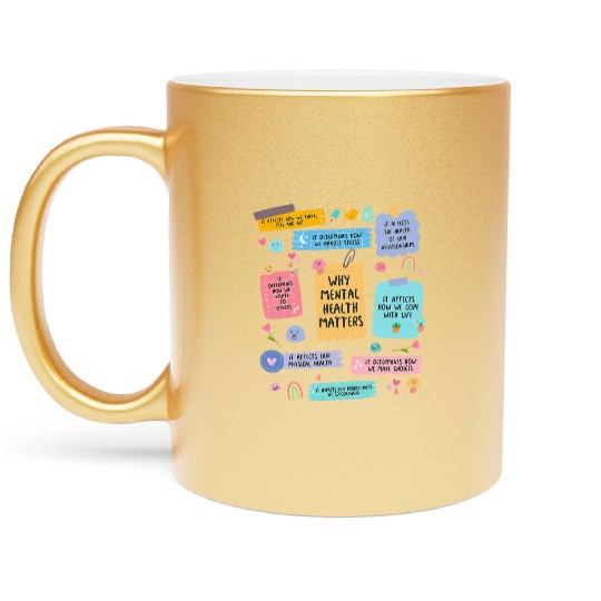 Mental Health Matters Human Brain Illness Metallic Mugs