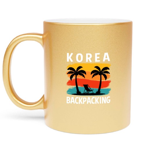 Korea Retro Adventure Wilderness Backpacking Metallic Mugs