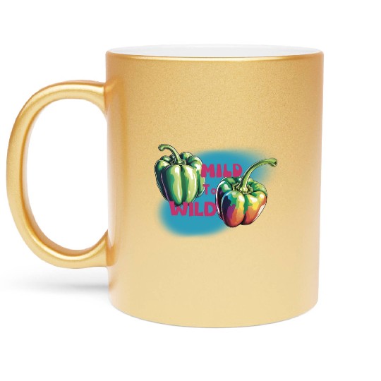 Mild to wild bel pepper Metallic Mugs