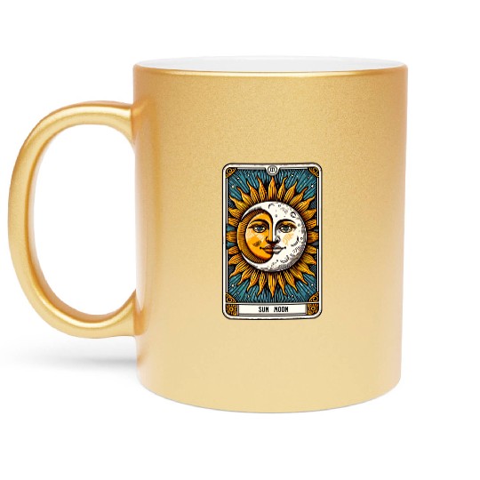 Tarot Card Sun Moon Metallic Mugs