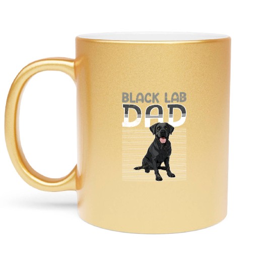 Black Labrador BLACK LAB DAD Labrador Owner Metallic Mugs