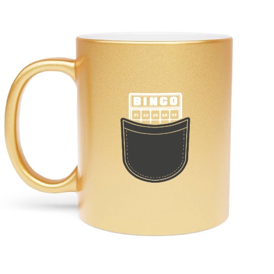 Fake Pocket Bingo Player Metallic Mugs