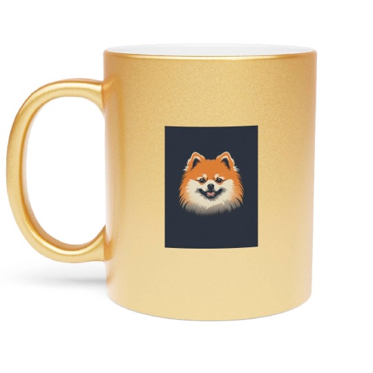 Pomeranian Dog 1 - Japanese Old Vintage Metallic Mugs