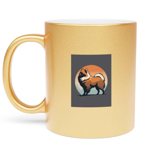 Pomeranian Dog 3 - Japanese Old Vintage Metallic Mugs