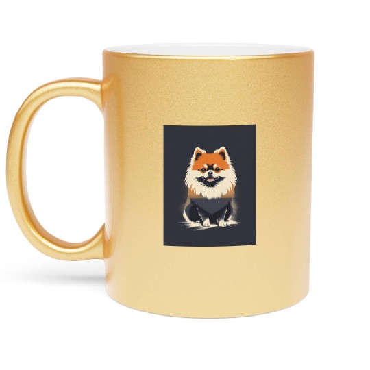 Pomeranian Dog 2 - Japanese Old Vintage Metallic Mugs
