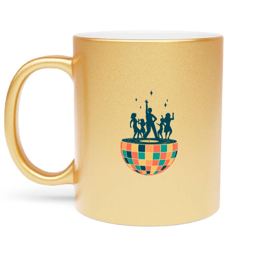 Disco ball - Dancing - Groovy - Clockwork Elements Metallic Mugs