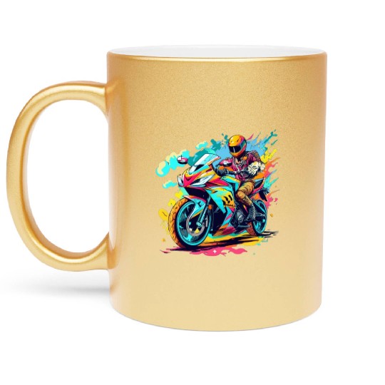 Legend cross motocycle Biker Road Trip Metallic Mugs