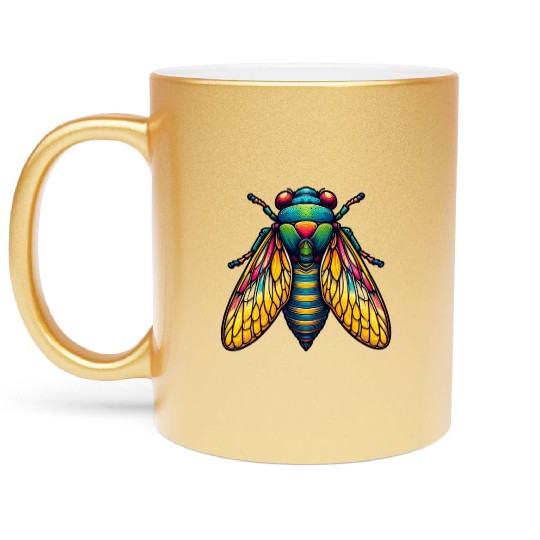 Colorful Cicada Insect Great Eastern Brood Cicada Metallic Mugs