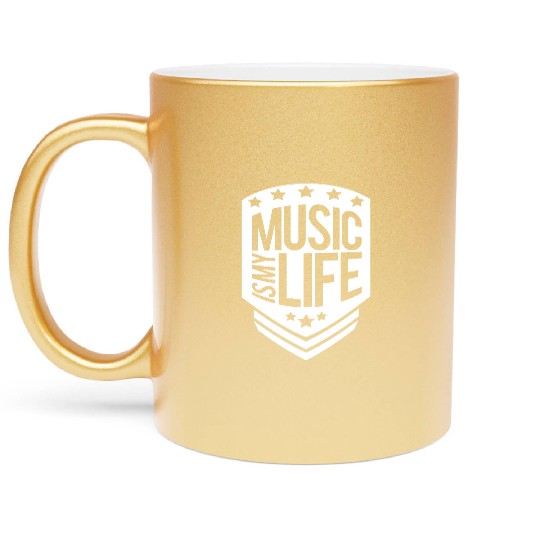 Music Is My Life Party Club Concert Sound Love Metallic Mugs