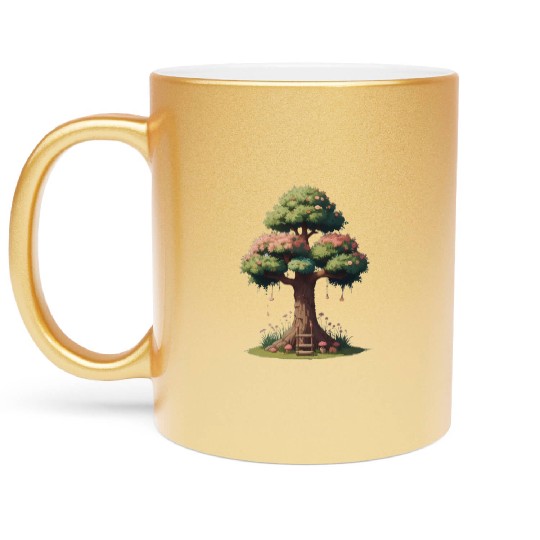 Colorful Tree Life is Really Good Tree Metallic Mugs