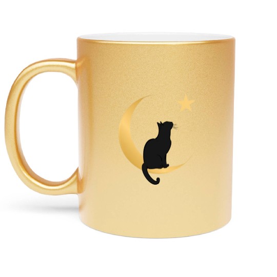 Moon Cat Metallic Mugs