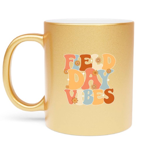 Field Day Vibes Outdoor Sunshine Flowers Metallic Mugs