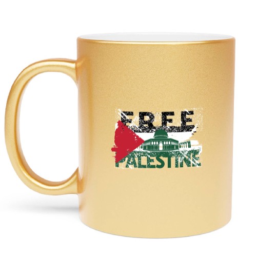 free palestine Metallic Mugs