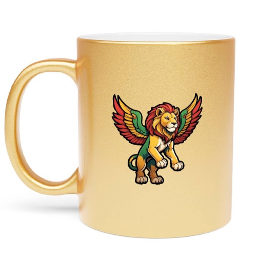 Majestic Winged Lion Metallic Mugs