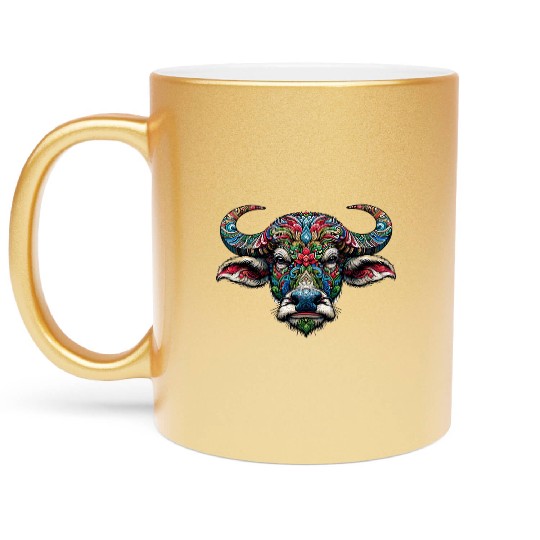 wild buffalo, very cool design. Metallic Mugs