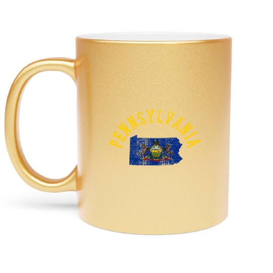 Embrace Your Roots with Pennsylvania Patriot Flag Metallic Mugs