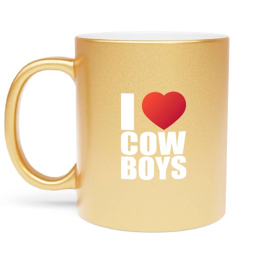 I love a cowboys; country; rodeos; cowboy; western Metallic Mugs