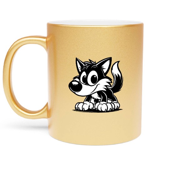 Little Howler: Baby Wolf Design Metallic Mugs