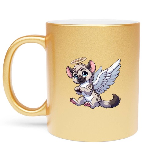 Hyena angel wings halo Metallic Mugs