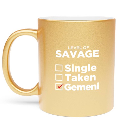 Zodiac Single Taken Gemini Metallic Mugs
