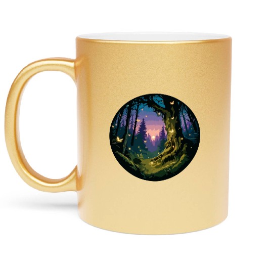 Enchanted Forest: Mystical Twilight Metallic Mugs