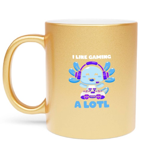 Gaming, Axolotl, Gaming, Video Game, Unicorn Gamer Metallic Mugs