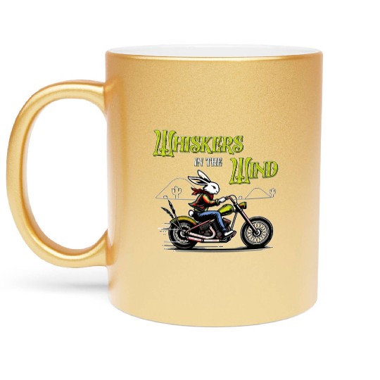 Whiskers in the Wind Western Desert Bunny Biker Metallic Mugs