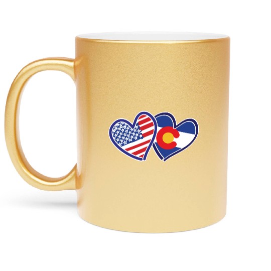 Patriotic Heart Keepsake Design Metallic Mugs