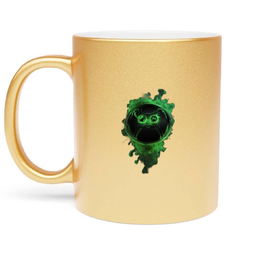 Green Neon Xbox Print Metallic Mugs