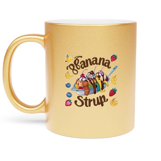 banana split-Delicious sweet Metallic Mugs