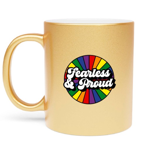 Fearless Proud Pride Rainbow Metallic Mugs