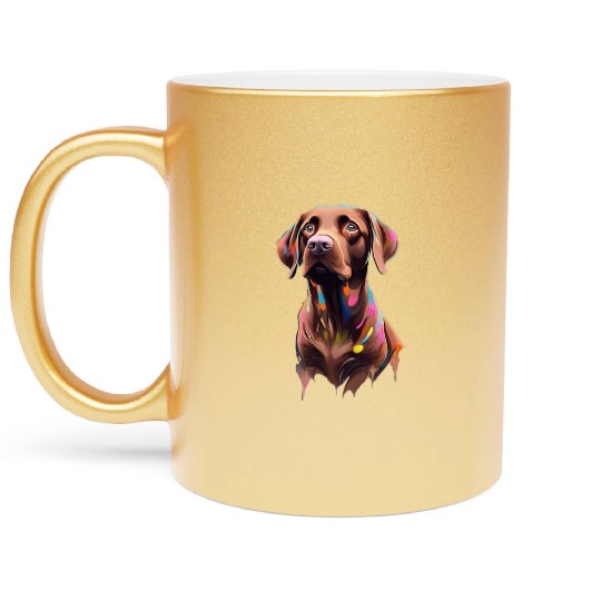 "Beau" Chocolate Labrador Retriever, Dog, Puppy Metallic Mugs