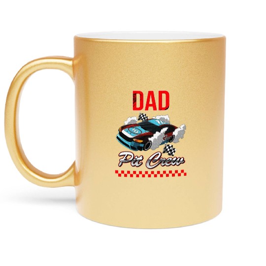 Race Car Birthday Party Racing Family Dad Pit Crew Metallic Mugs