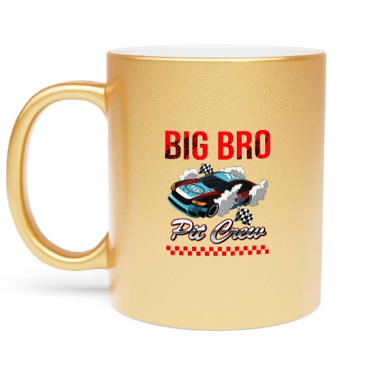 Race Car Birthday Party Racing Family Big Brother Metallic Mugs
