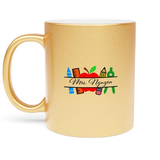 Mrs.Nguyen Teacher Name Preschool Kindergarten Metallic Mugs