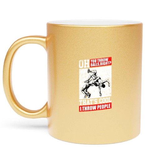 Wrestling People Wrestler Martial Metallic Mugs
