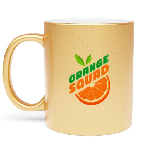Orange Citrus Fruit Orange Lover Orange Squad Metallic Mugs