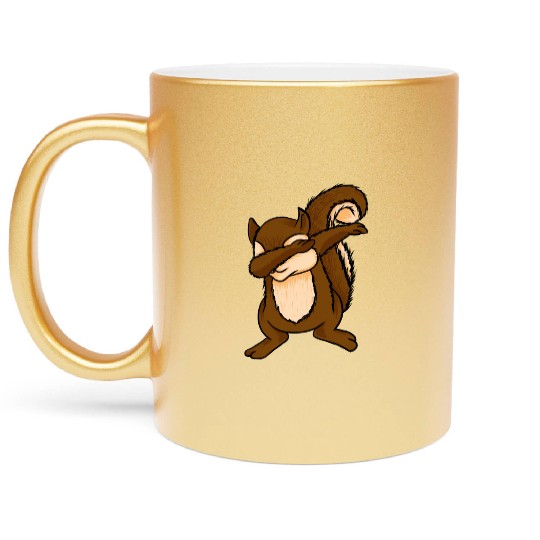 Dabbing Squirrel Funny Chipmunks Dab Animal Lover Metallic Mugs