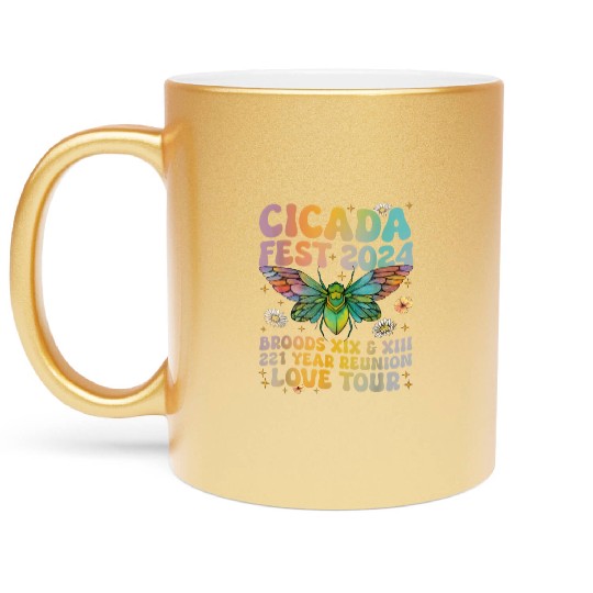 Cicada Lover Fest 2024 Broods Xix & Xiii 221 Years Metallic Mugs