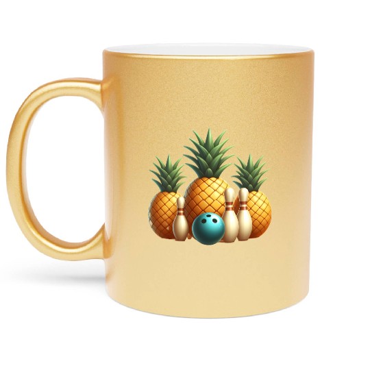 Bowling pineapple  - bowling holidays Metallic Mugs