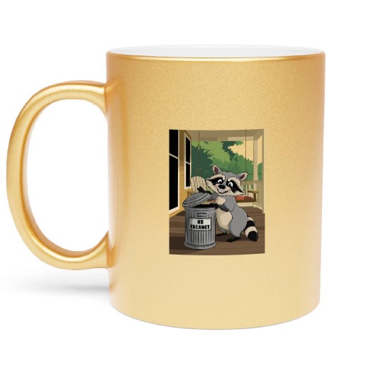 Racoon Trash Panda Metal Trash Can No Vacancy Metallic Mugs