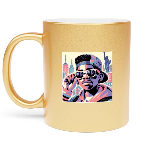 90's kid, retro vibes Metallic Mugs