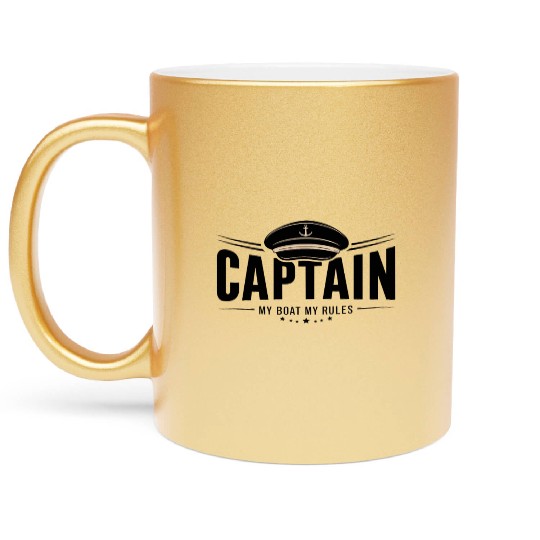 Captain - My Boat My Rules Saying Quote Metallic Mugs
