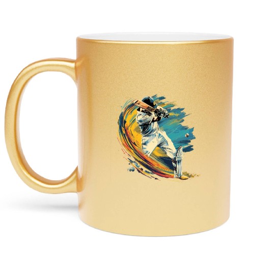 Cricket Player Sport US Metallic Mugs